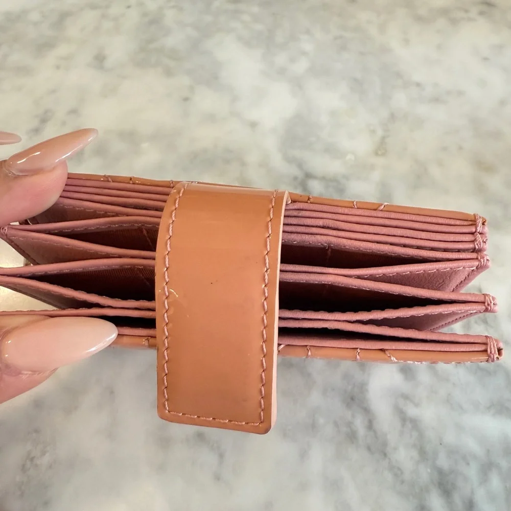 Dior Pink Quilted Card Holder